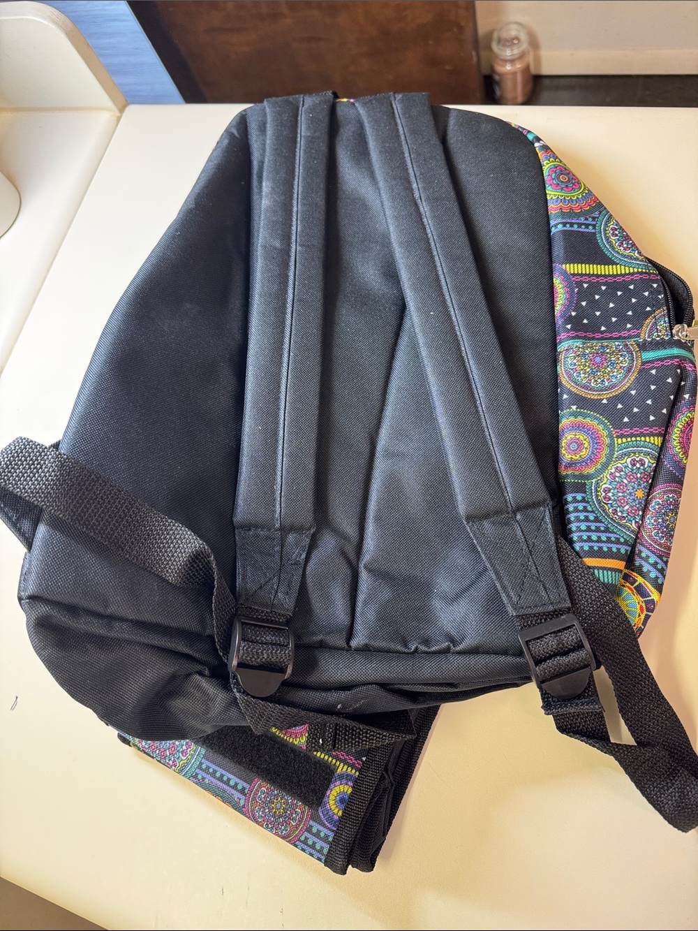 Multicolor Patterned Backpack Set - Black Base - Picture 9 of 11
